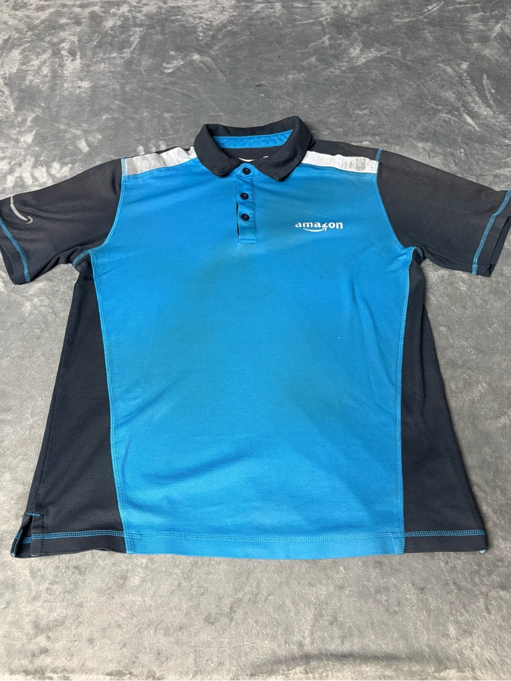 Amazon Men’s Blue & Black Performance Polo with Contrast Trim